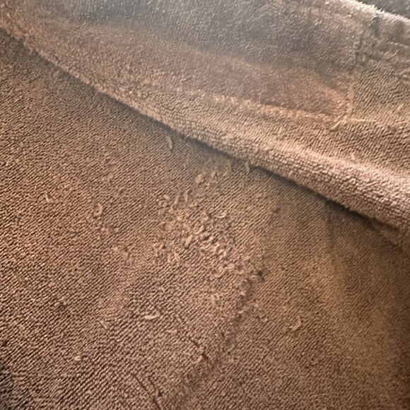 Unisex Brown Terrycloth Robe Pockets Belt Large Charter Club Gold Emblem Vtg - Picture 8 of 12